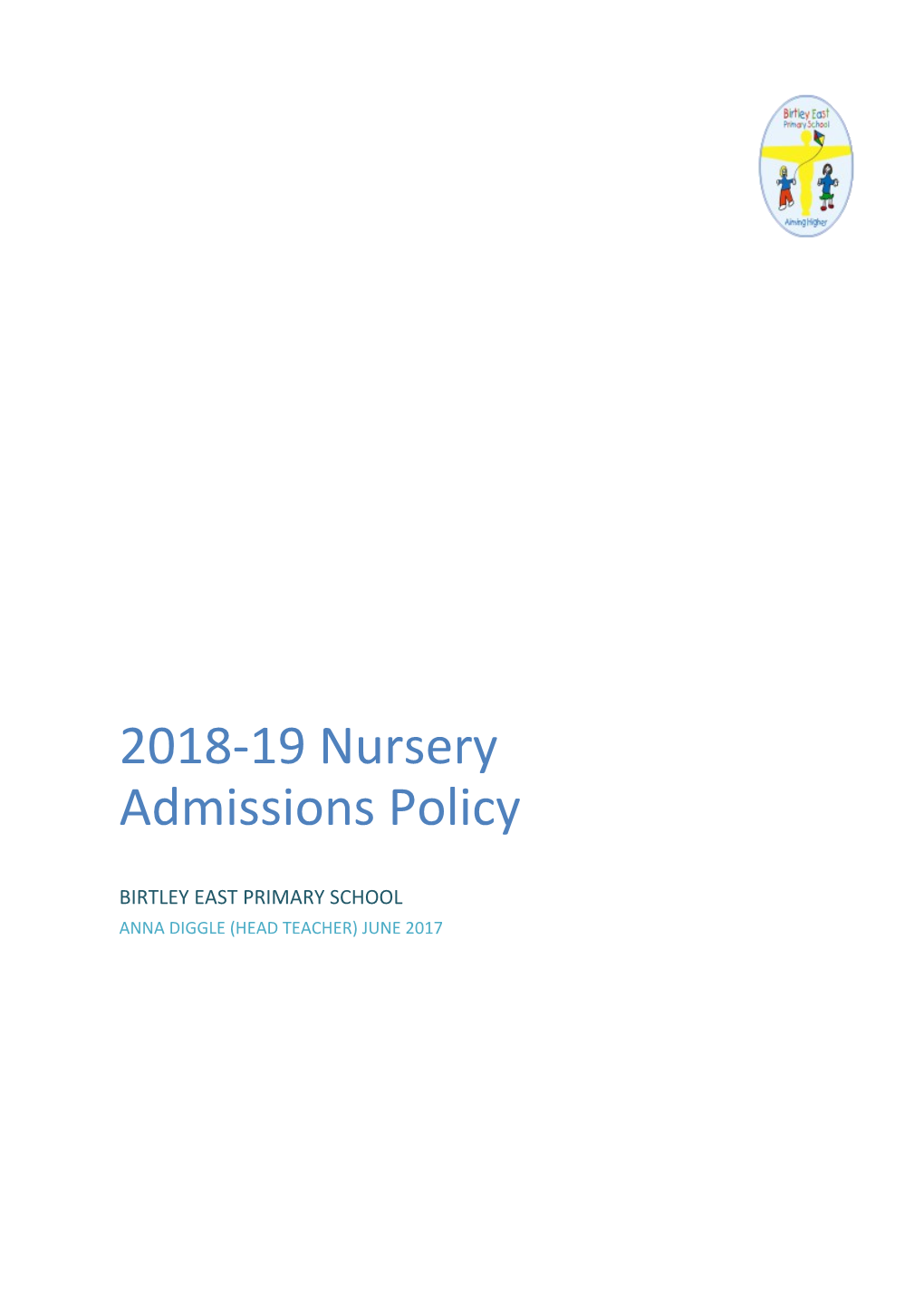 2018-19 Nursery Admissions Policy