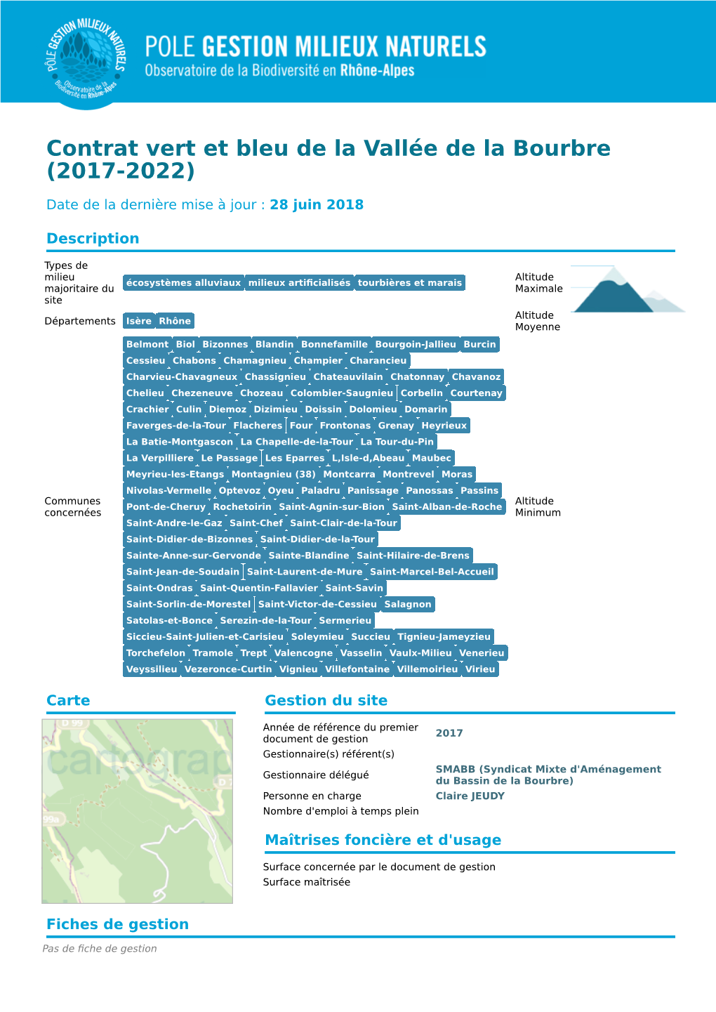 Contrat Vert Et Bleu De La Vallée De La Bourbre (2017-2022)