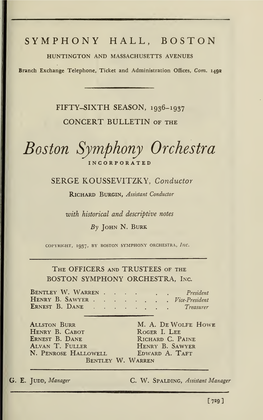 Boston Symphony Orchestra Concert Programs, Season 56,1936-1937