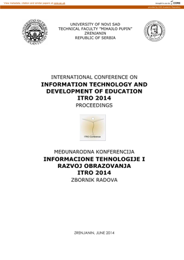 Information Technology and Development of Education Itro 2014 Proceedings
