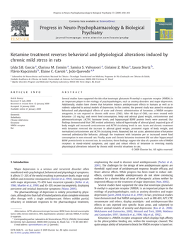 Ketamine Treatment Reverses Behavioral and Physiological Alterations Induced by Chronic Mild Stress in Rats