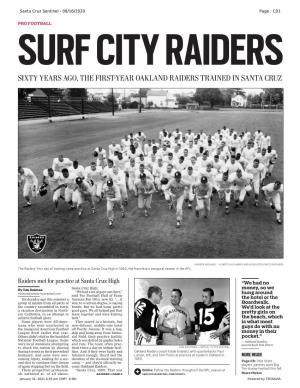 Sixty Years Ago, the First-Year Oakland Raiders Trained in Santa Cruz
