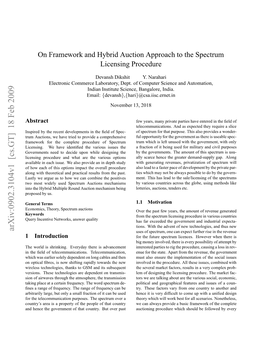 On Framework and Hybrid Auction Approach to the Spectrum