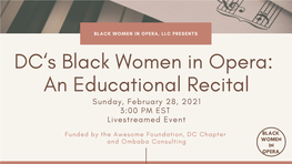 Sunday, February 28, 2021 3:00 PM EST Livestreamed Event