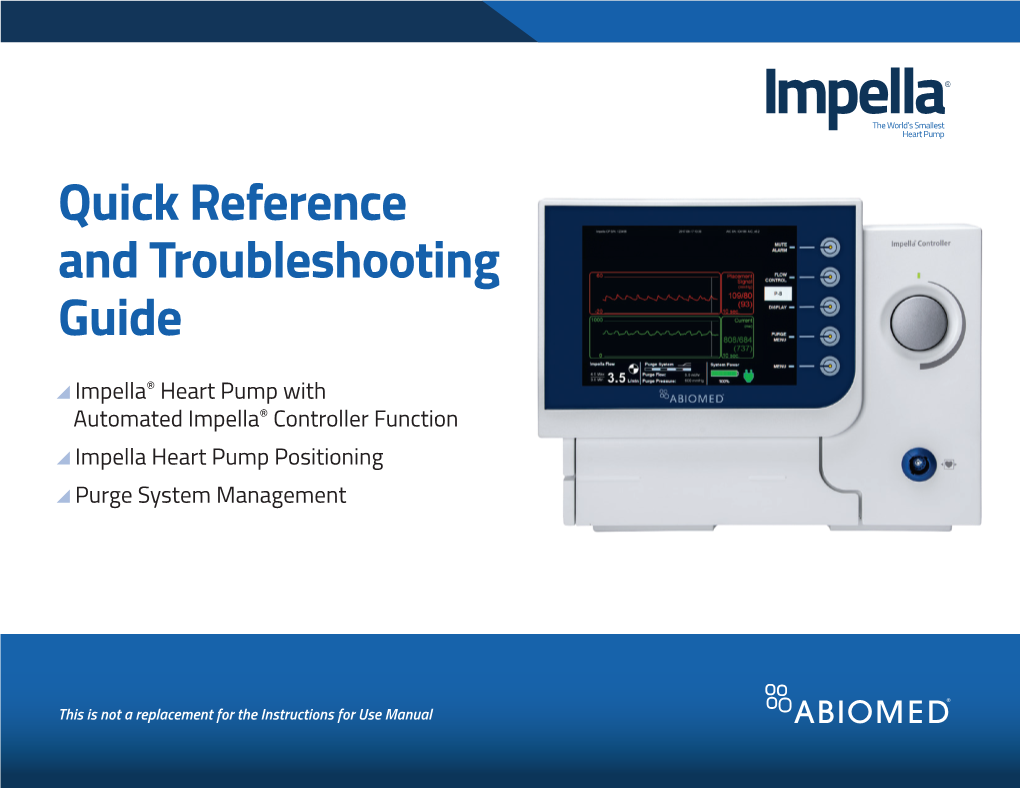 Quick Reference and Troubleshooting Guide Impella Heart