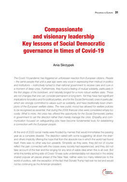 Compassionate and Visionary Leadership. Key Lessons of Social Democratic Governance in Times of Covid-19