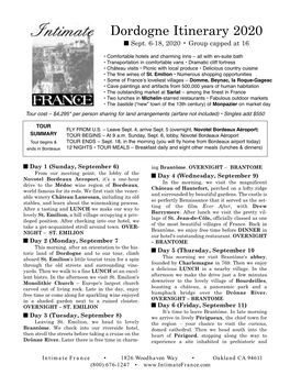Dordogne Itinerary 2006