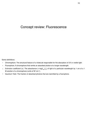 Concept Review: Fluorescence