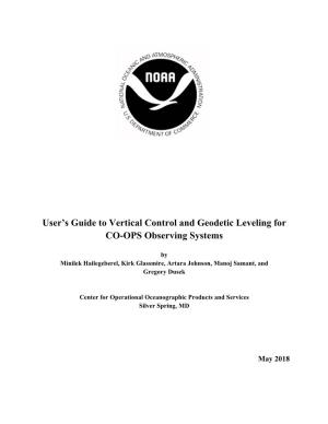 User's Guide to Vertical Control and Geodetic Leveling for CO-OPS
