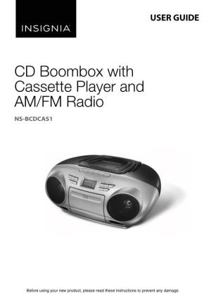 CD Boombox with Cassette Player and AM/FM Radio