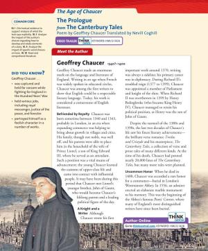 The Prologue from the Canterbury Tales Geoffrey Chaucer 1340?–1400