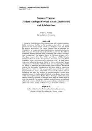Nervous Tracery: Modern Analogies Between Gothic Architecture and Scholasticism