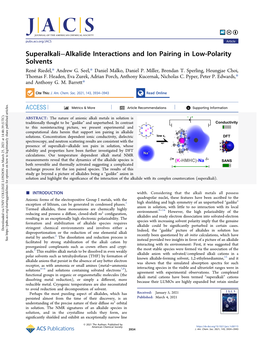Superalkali–Alkalide Interactions and Ion Pairing in Low-Polarity Solvents