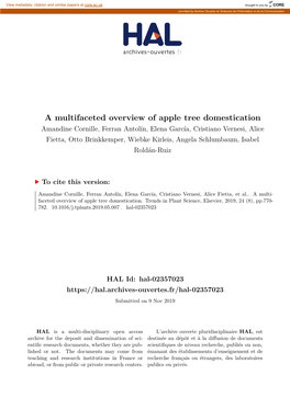 A Multifaceted Overview of Apple Tree Domestication