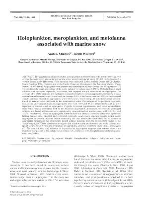 Holoplankton, Meroplankton, and Meiofauna Associated with Marine Snow