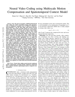 Neural Video Coding Using Multiscale Motion Compensation and Spatiotemporal Context Model