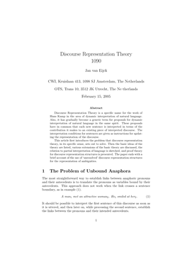 Discourse Representation Theory 1090