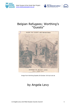 Belgian Refugees; Worthing's