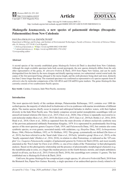 Decapoda: Palaemonidae) from New Caledonia