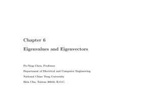 Chapter 6 Eigenvalues and Eigenvectors