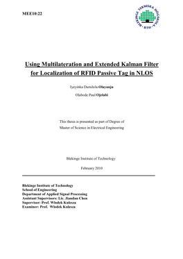 Using Multilateration and Extended Kalman Filter for Localization of RFID Passive Tag in NLOS