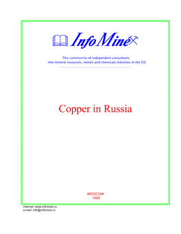 Copper Production in Russia in 1995 Will Account for 650-570 Thous