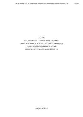 AA2005/ACT/It 1 ATTO RELATIVO ALLE CONDIZIONI DI ADESIONE