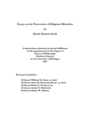 Essays on the Persecution of Religious Minorities by David Thomas Smith