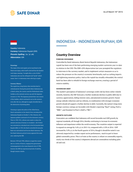 Indonesia - Indonesian Rupiah, Idr