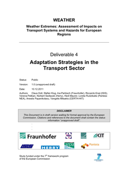 Adaptation Strategies in the Transport Sector