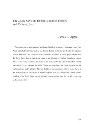 The Lotus Sutra in Tibetan Buddhist History and Culture, Part 1 James B