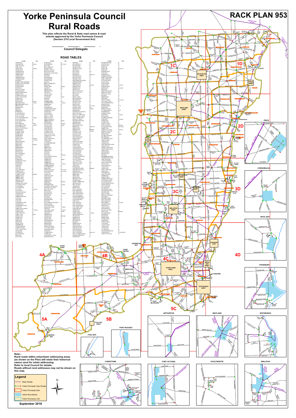 Yorke Peninsula Council Rural Roads Rack Plan