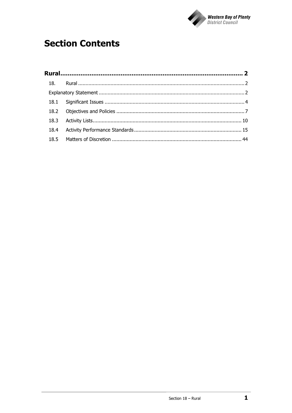 Section 18 – Rural 1