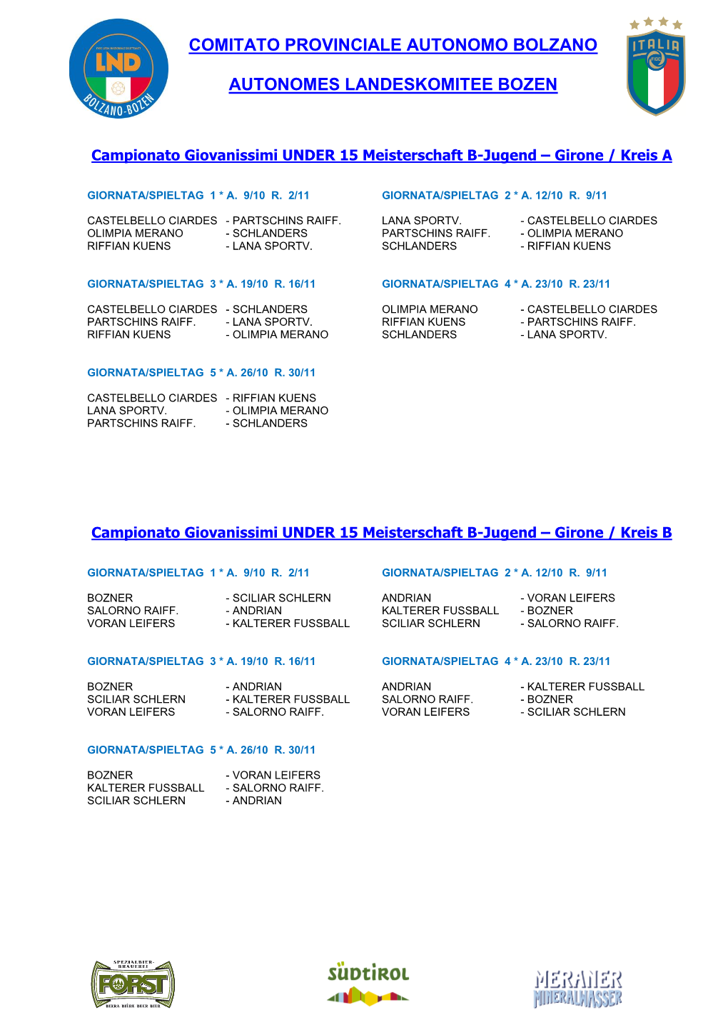 Promozione / Landesliga