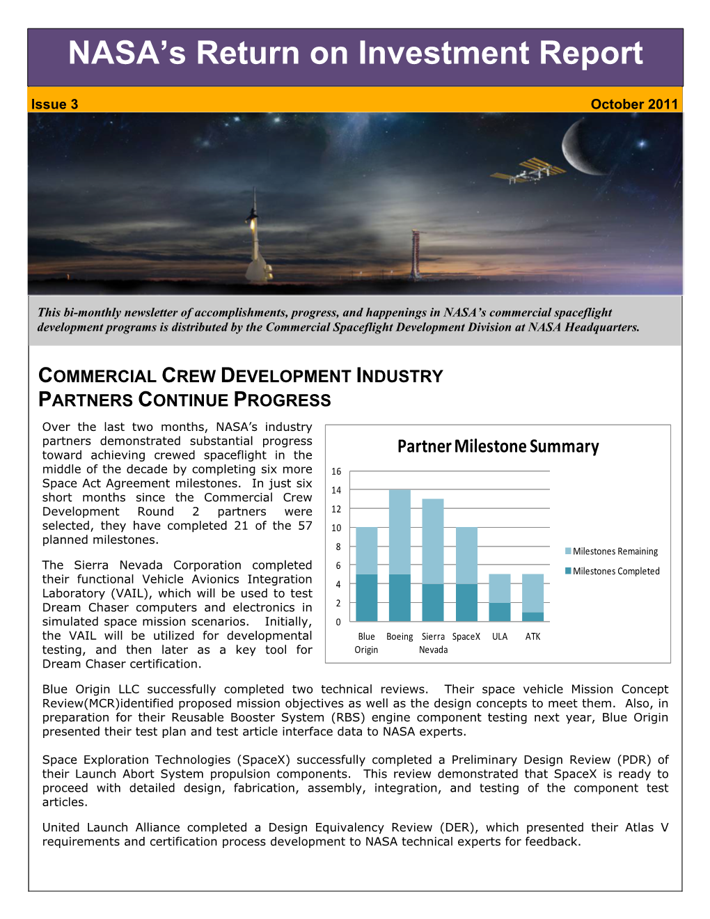 NASA's Return on Investment Report