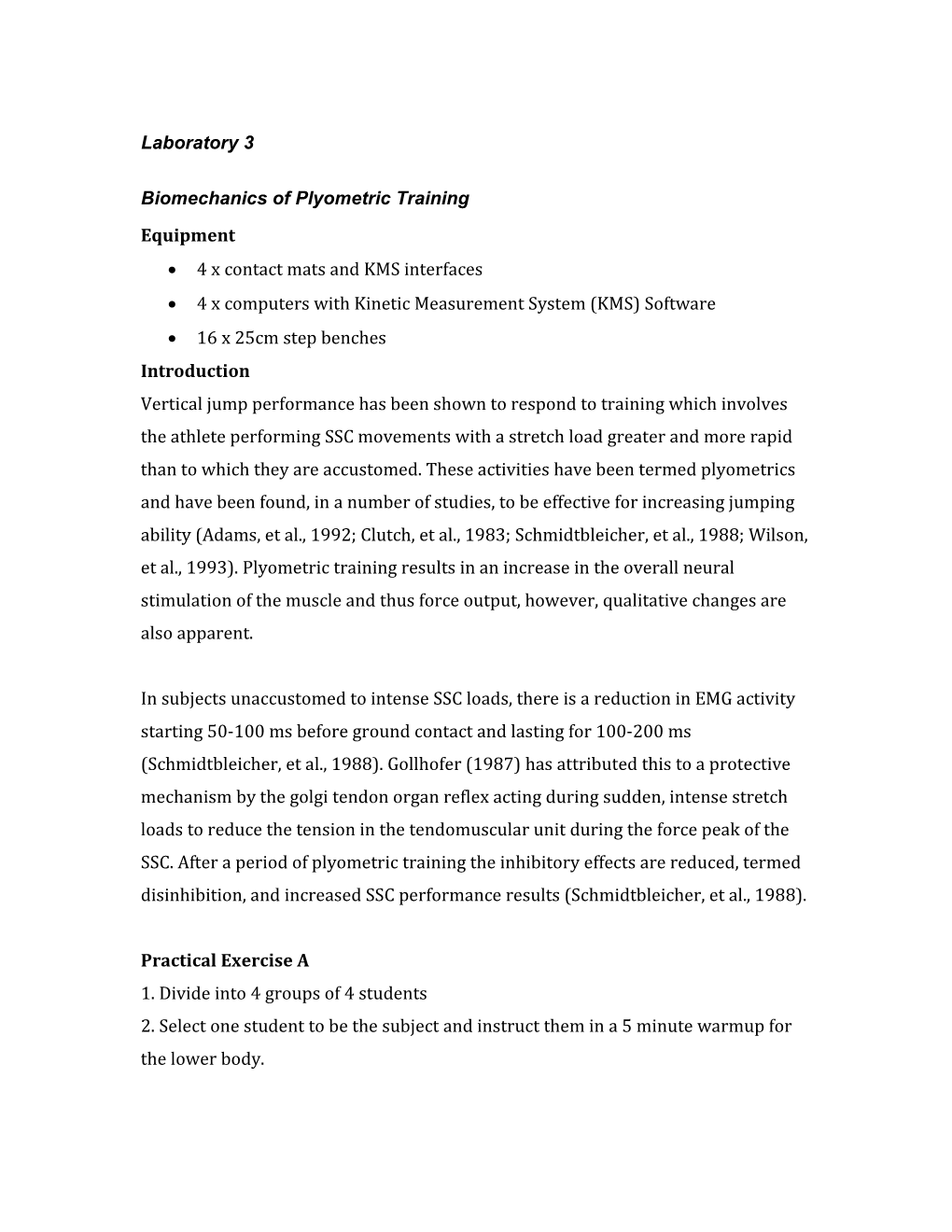 Biomechanics of Plyometric Training