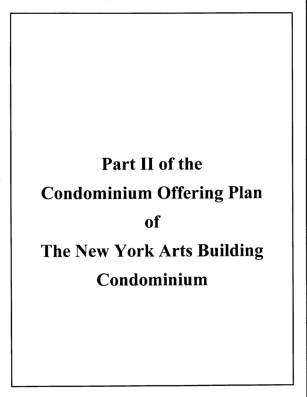 Condominium Offering Plan Condominium