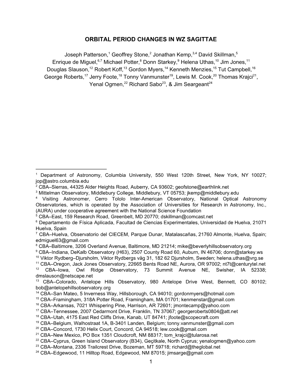 Orbital Period Changes in Wz Sagittae