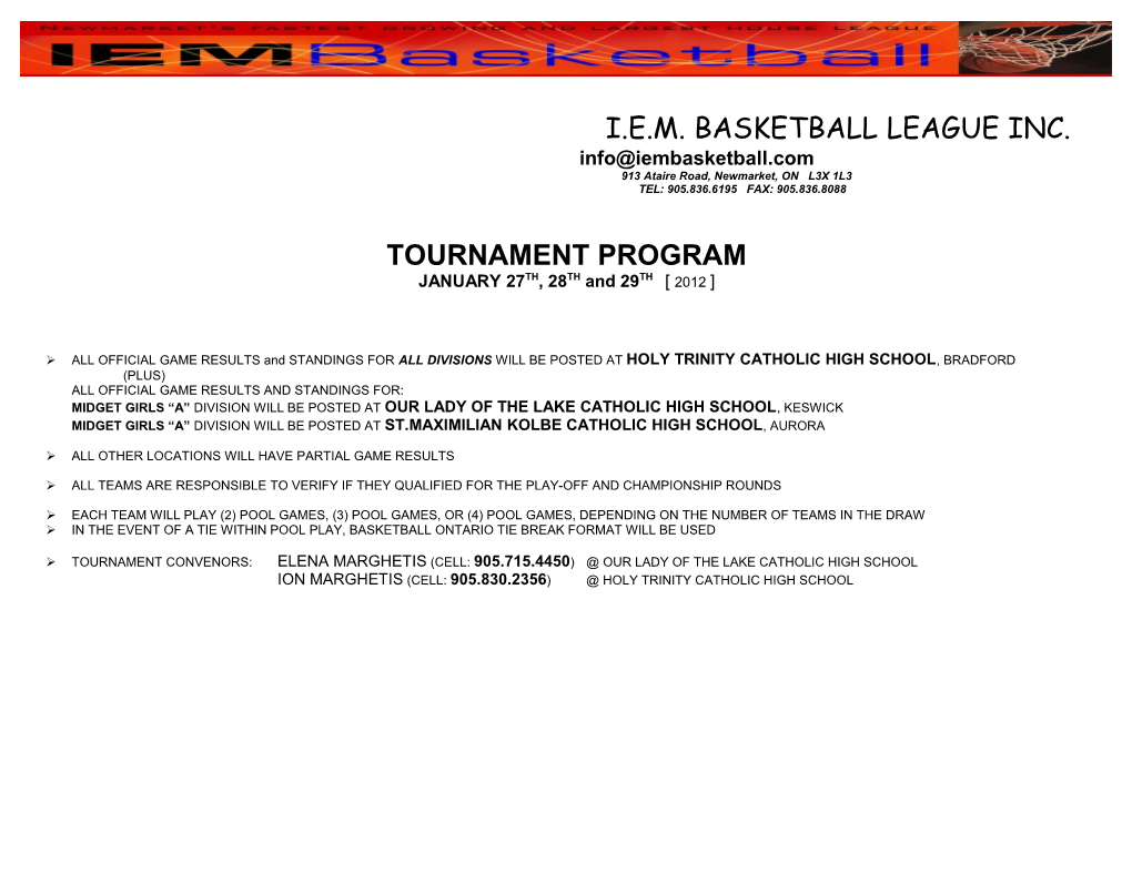 I.E.M. Basketball League Inc s2