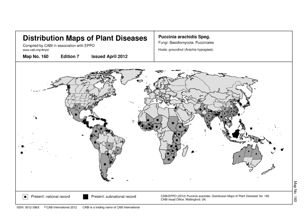 Distribution Maps of Plant Diseases Puccinia Arachidis Speg