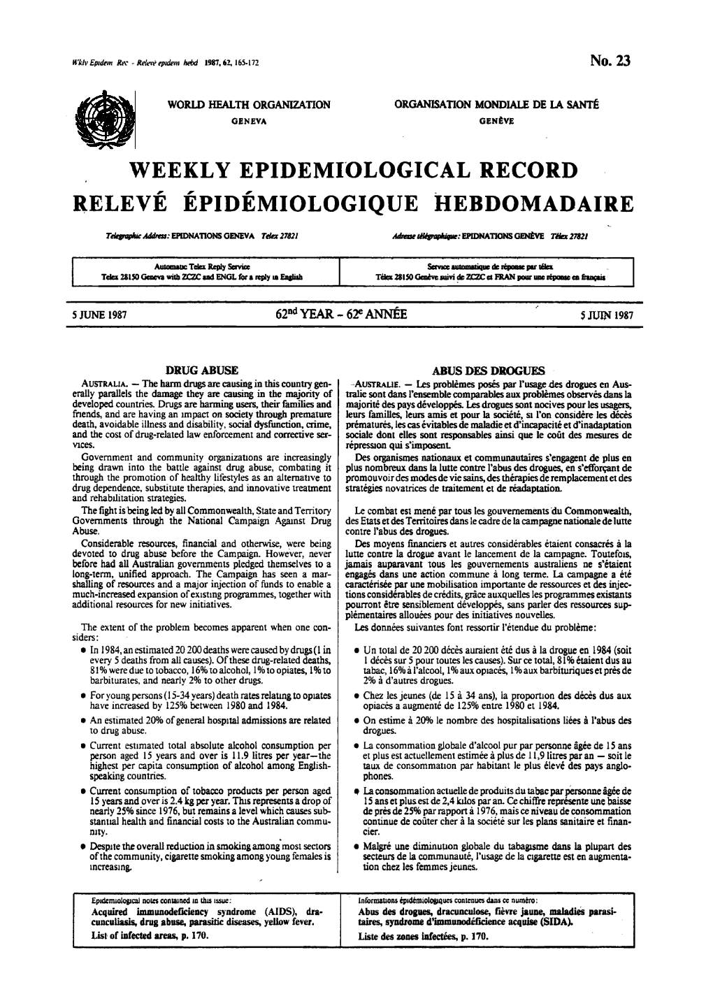 Weekly Epidemiological Record Relevé Épidémiologique Hebdomadaire