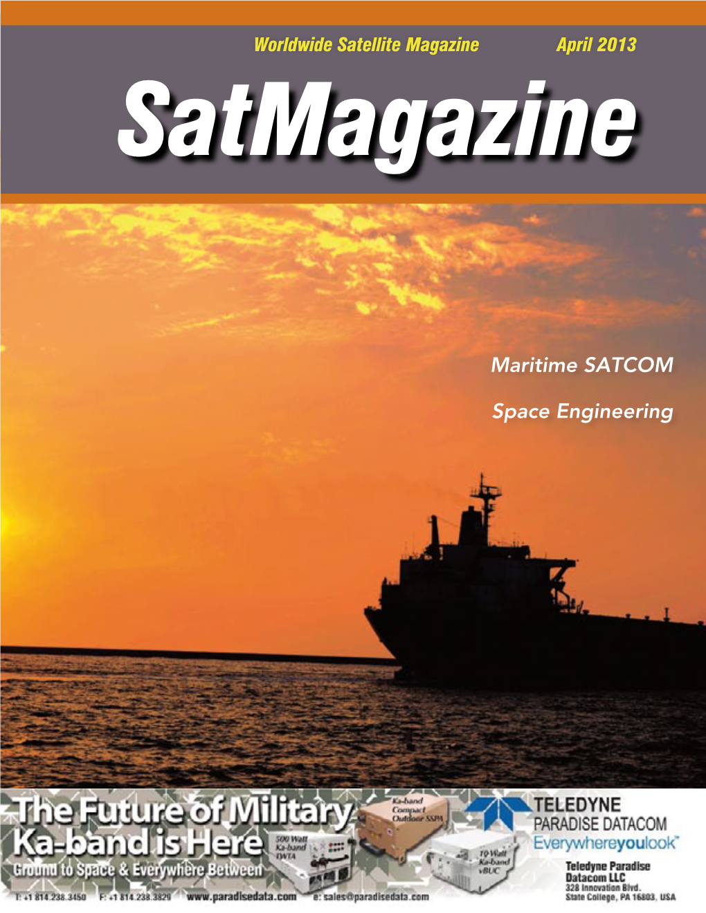 Worldwide Satellite Magazine April 2013 Maritime SATCOM Space