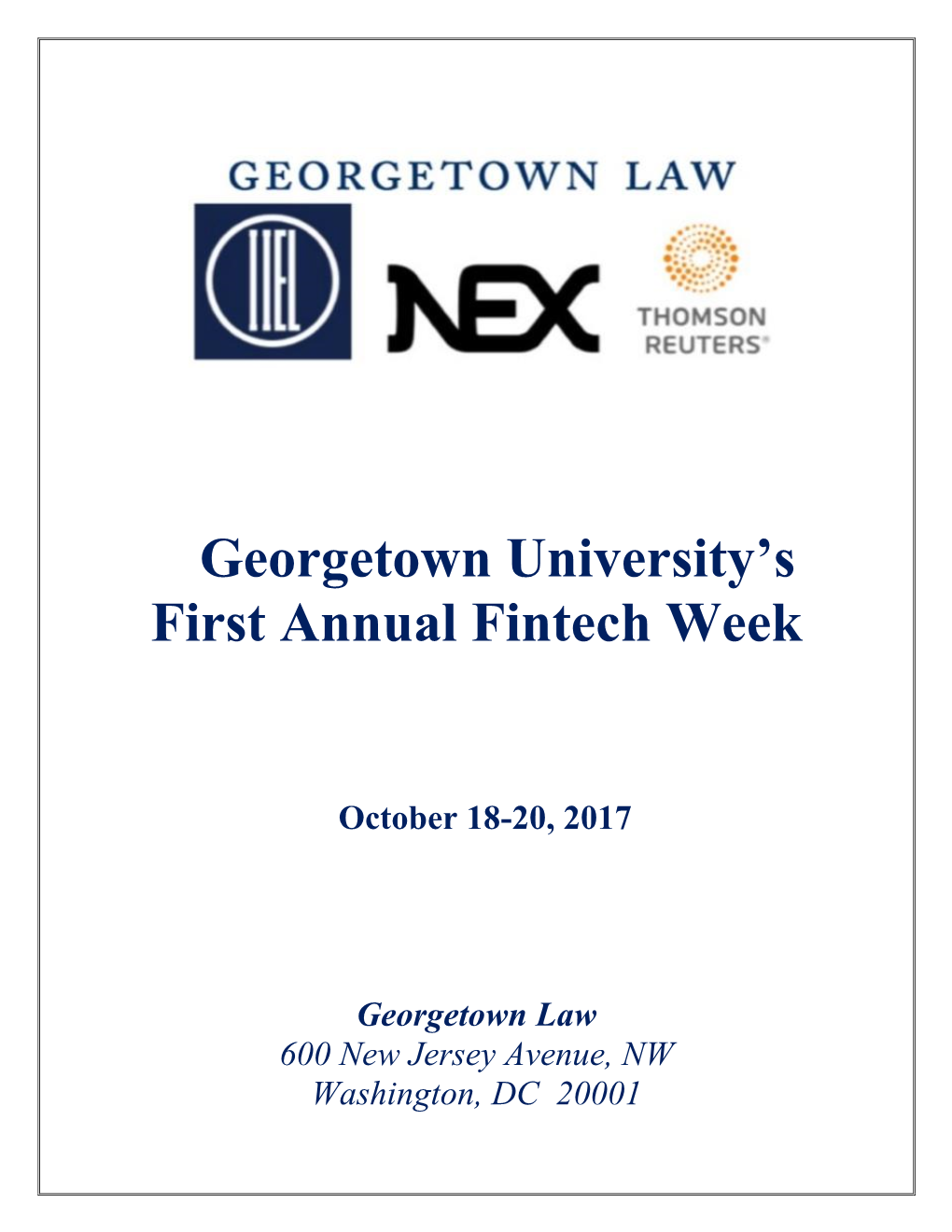 Georgetown University's First Annual Fintech Week