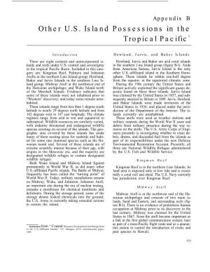 B: Other U.S. Island Possessions in the Tropical Pacific
