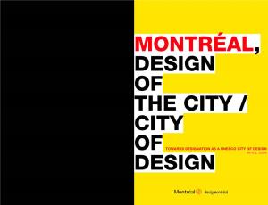 Montréal UNESCO City of Design Application Package, April 2006