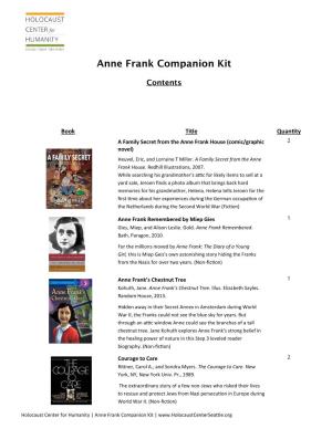 Anne Frank Companion Kit