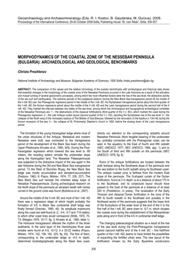 Morphodynamics of the Coastal Zone of the Nessebar Peninsula (Bulgaria): Archaeological and Geological Benchmarks