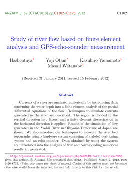 Study of River Flow Based on Finite Element Analysis and GPS-Echo