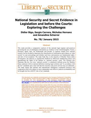 National Security and Secret Evidence in Legislation and Before the Courts