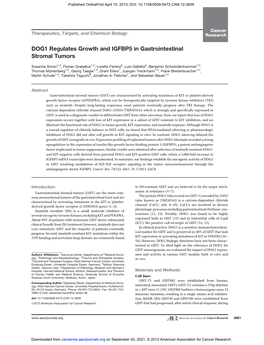 DOG1 Regulates Growth and IGFBP5 in Gastrointestinal Stromal Tumors